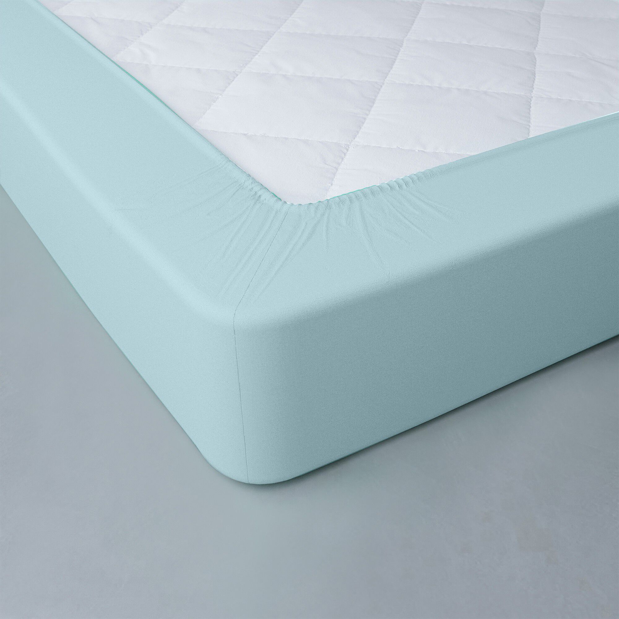 Drap-Housse Uni Enfant Vert Bleuté 90x190 Cm – Coton Doux Oeko-Tex – Coins Élastiqués – Vert D’Eau Tendance