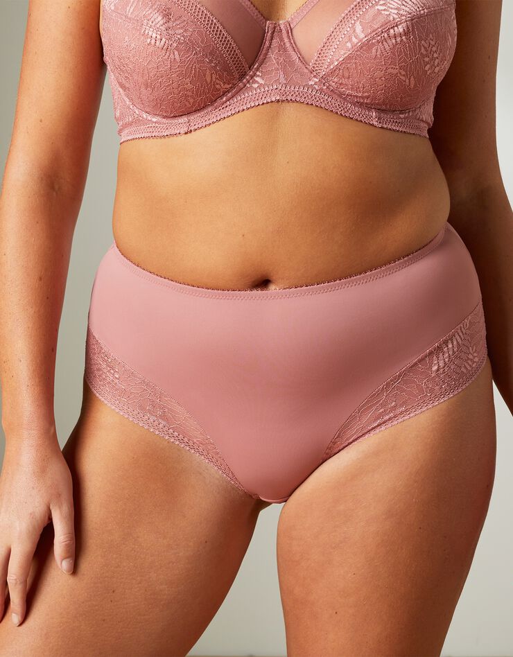 Culotte haute dentelle et microfibre Camana - lot de 2 (bois de rose) Culotte haute dentelle et microfibre Camana - lot de 2 (bois de rose)