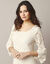 Robe courte macramé, manches 3/4 (écru)