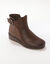 Boots cuir &agrave; boucle, semelle compens&eacute;e (chocolat)