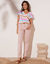 Pantalon effet ventre plat, coton stretch (rose poudré)