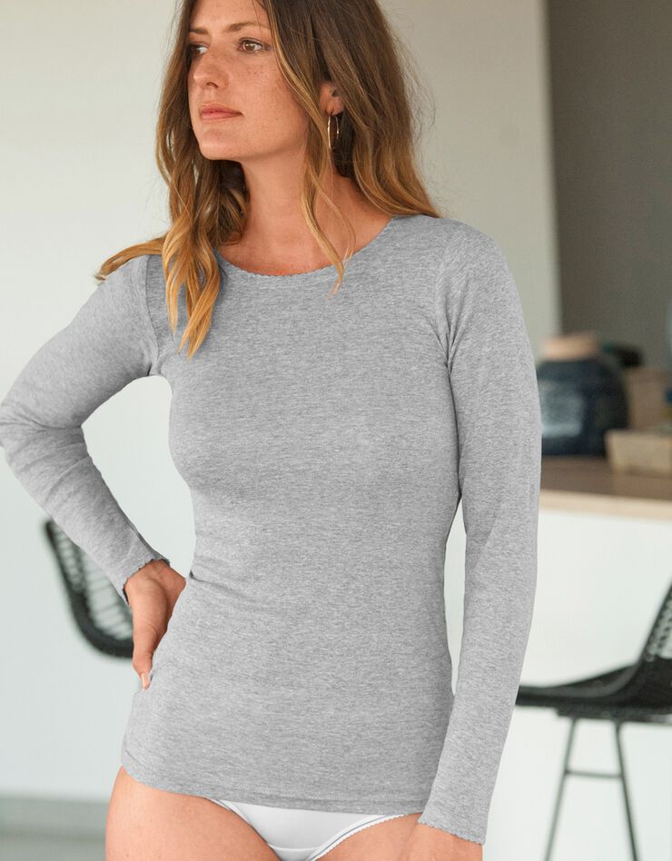 Tee-shirt manches longues - lot de 2 (gris chiné) Tee-shirt manches longues - lot de 2 (gris chiné)