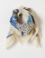 Foulard imprimé papillon voile de coton (écru / bleu)