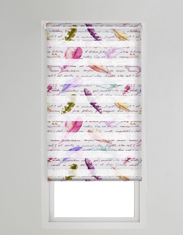 Store jour/nuit motif plumes (violet)