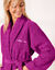 Peignoir mixte adulte éponge bouclette col châle personnalisable (bruyère)