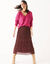 Pull loose col V, maille anglaise toucher doux (framboise)