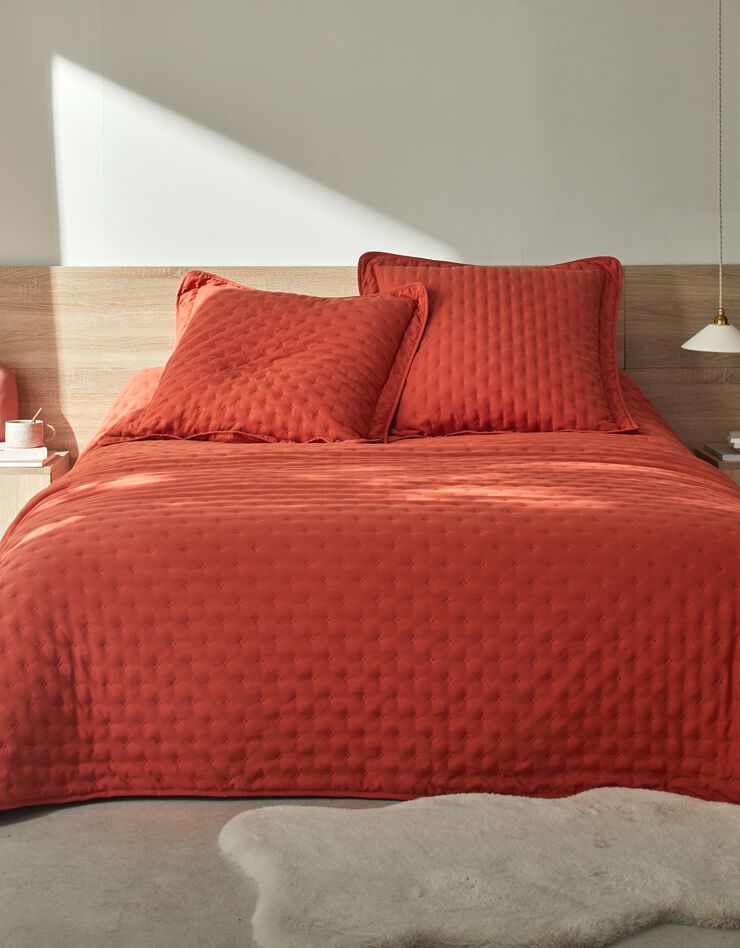 Couvre-lit matelassé - microfibre (terracotta)