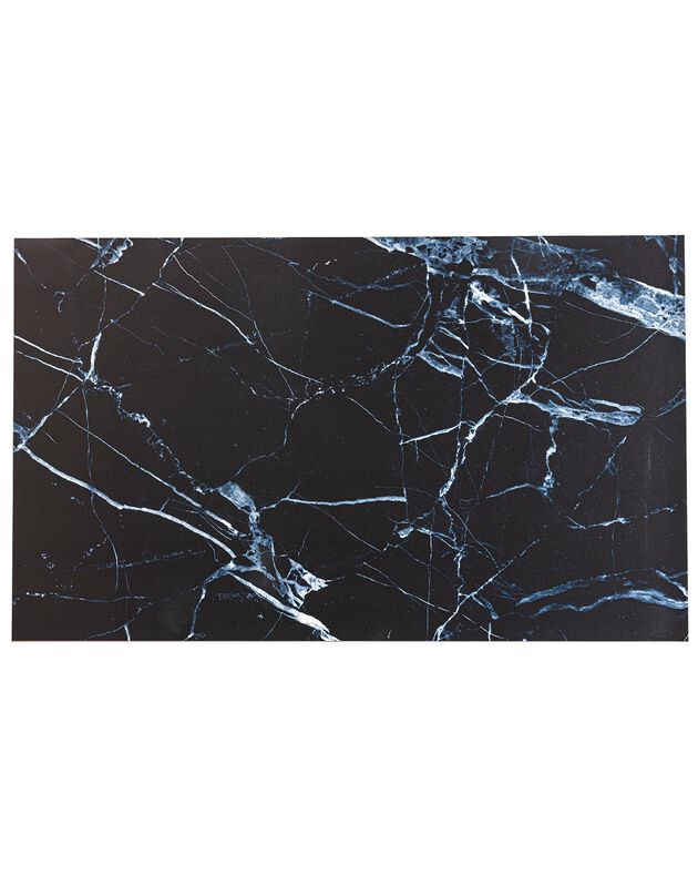 Tapis vinyle effet marbre noir  (noir)
