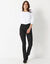 Jegging droit ultra stretch, maille effet jean (black)