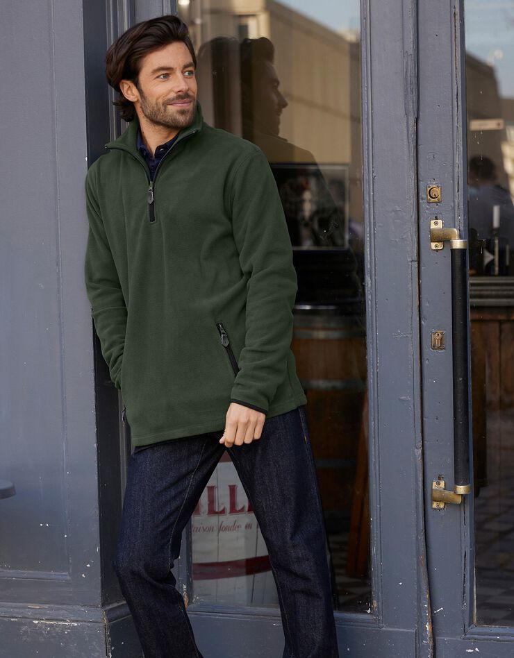 Sweat col camionneur maille micropolaire (kaki) Sweat col camionneur maille micropolaire (kaki)