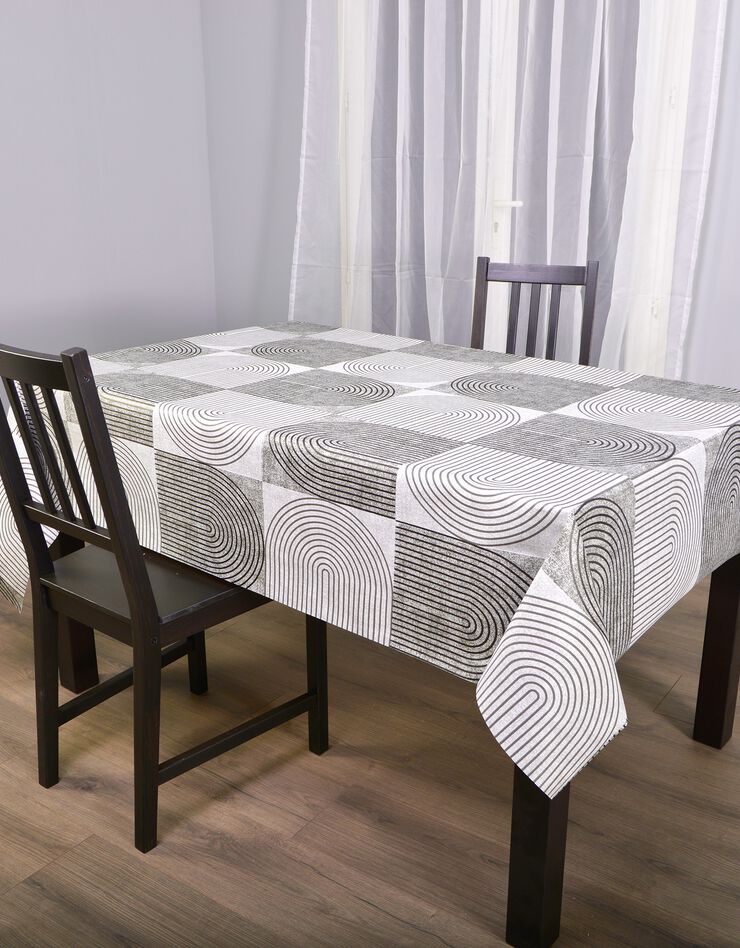 Nappe toile cirée imprimé forme (gris / taupe)