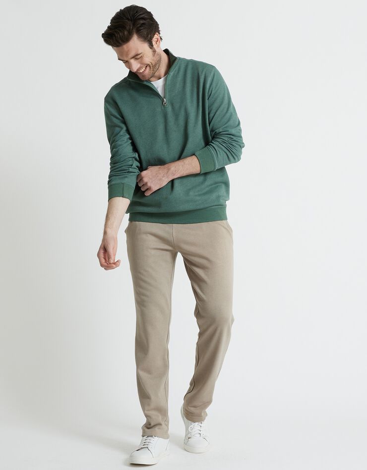 Pantalon jogging molleton bas droits (beige) Pantalon jogging molleton bas droits (beige)