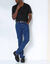 Tee-shirt col V manches courtes (noir)