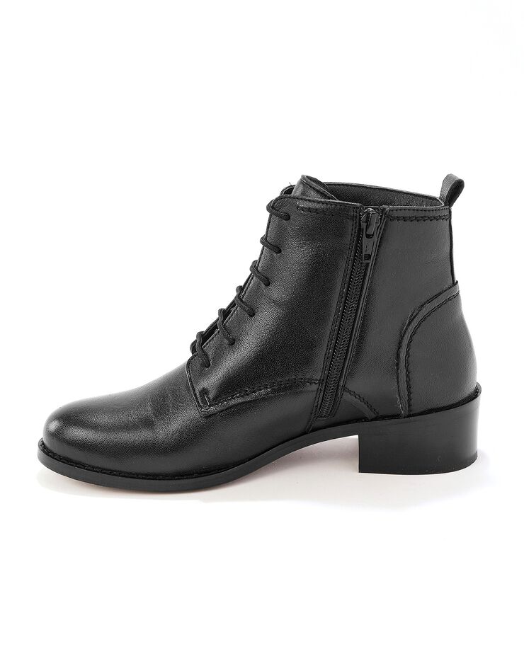 Bottines en cuir confort à lacets (noir) Bottines en cuir confort à lacets (noir)
