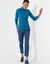 Pull col montant long, maille côtelée (bleu canard)