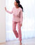 Pyjama polaire imprimé pied de coq (rose)