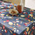 Nappe imprimé feuilles entretien facile (gris / orange)