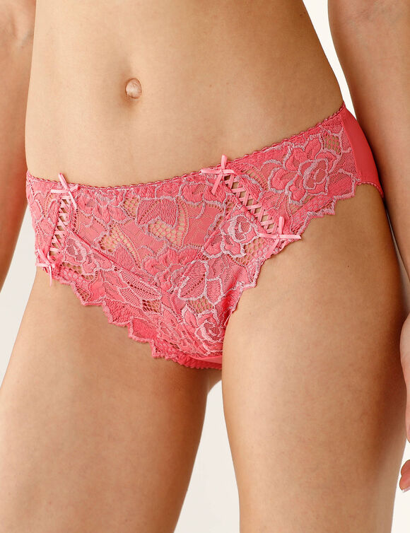 Slip dentelle unie Arum (bois de rose)