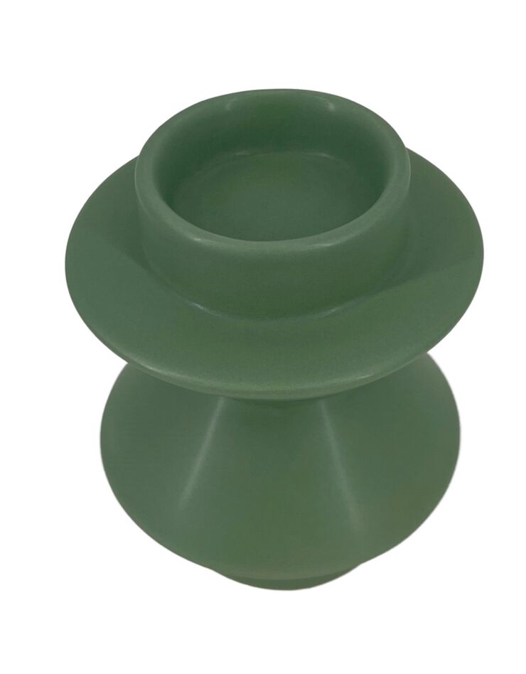 Bougeoir asymétrique céramique verte (vert)