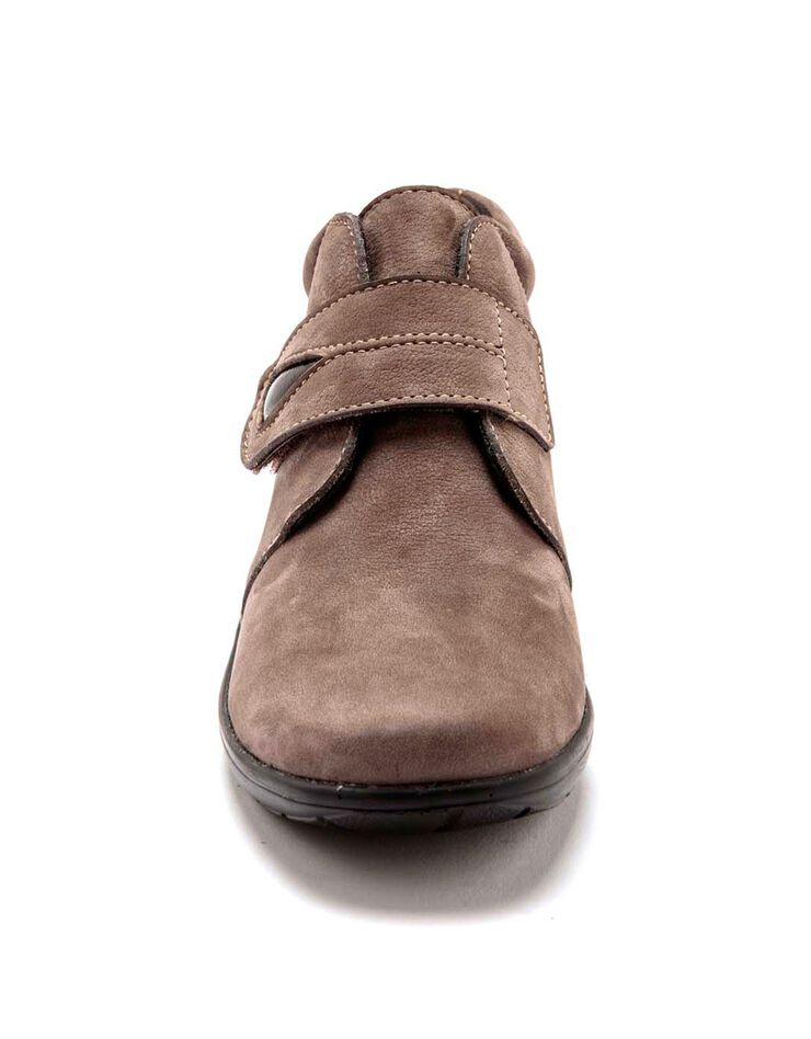 Derbies scratchées en cuir Grande largeur (taupe) Derbies scratchées en cuir Grande largeur (taupe)