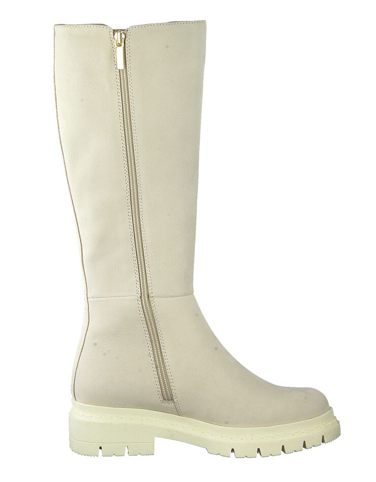 Bottes hautes cuir chunky - semelle crantée (ivoire) Bottes hautes cuir chunky - semelle crantée (ivoire)