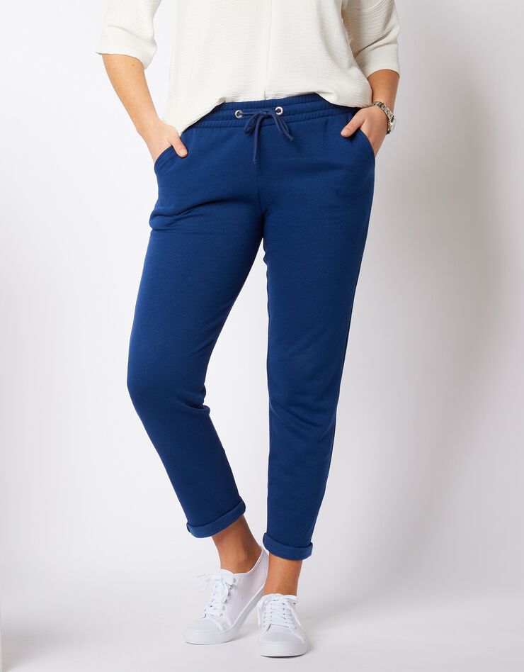 Pantalon jogging molleton gratté - uni (indigo) Pantalon jogging molleton gratté - uni (indigo)