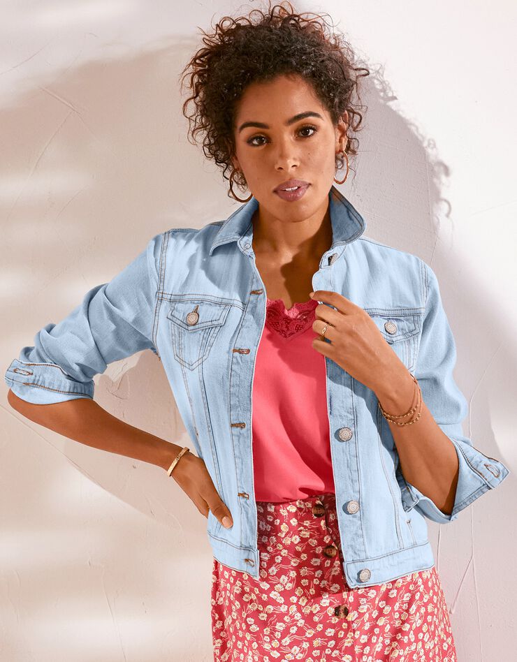 Veste boutonnée en jean (bleached)