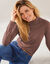 T-shirt col montant manches longues (chocolat)