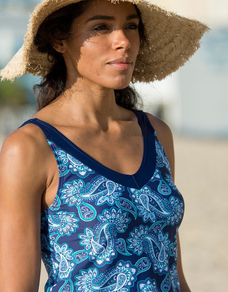 Tankini imprimé Sabalo- coques moulées (bleu) Tankini imprimé Sabalo- coques moulées (bleu)