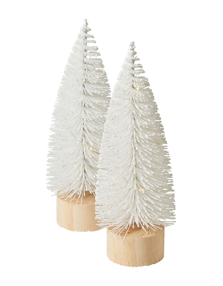 Sapin lumineux à leds blanc - lot de 2 (blanc)