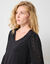 T-shirt col V manches dentelle (noir)