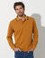Polo uni maille piquée manches longues (miel)
