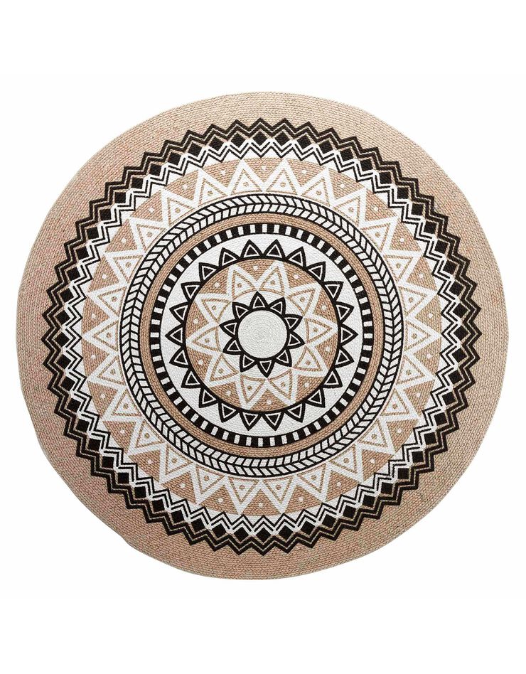 Tapis rond imprimé ethnique (imprimé)