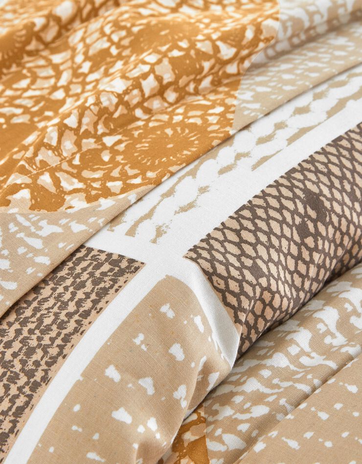 Linge de lit Lovely en coton imprimé coeurs (beige / caramel)
