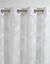 Voilage motif plumes - finition œillets (blanc)