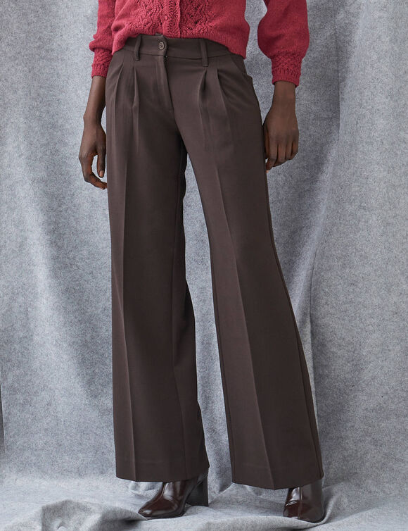 Pantalon large taille haute. (chocolat)