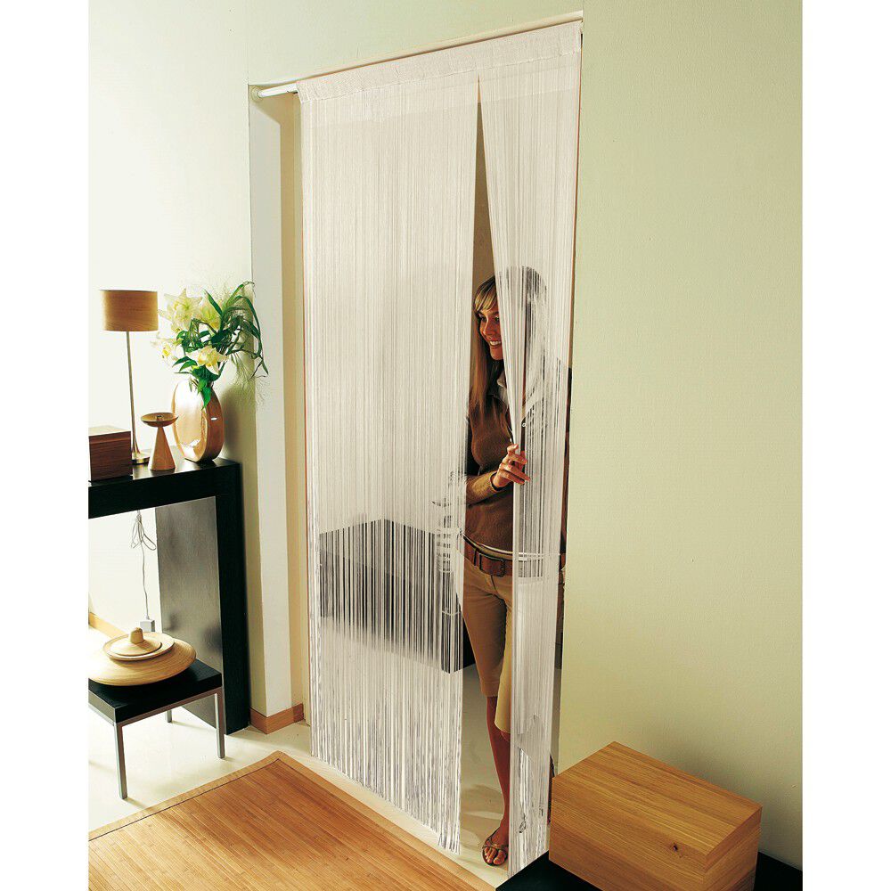 Rideau à Fils Heimtexland Type 123 - Blanc, 245x98 Cm, Découpable, Avec œillets, Séparateur De Pièce Ou Moustiquaire