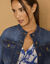 Veste en jean, col montant (stone used)