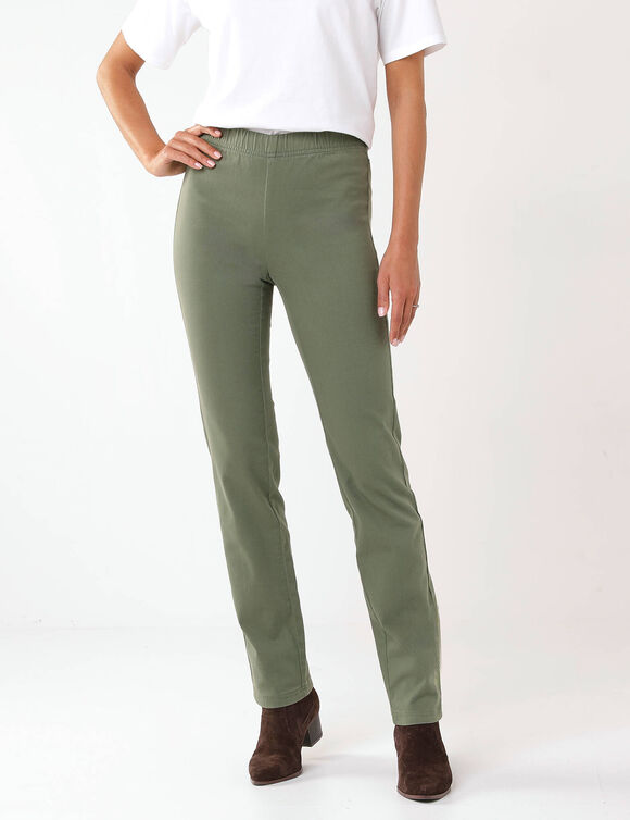 Pantalon sculptant, ceinture ventre plat (vert mousse)
