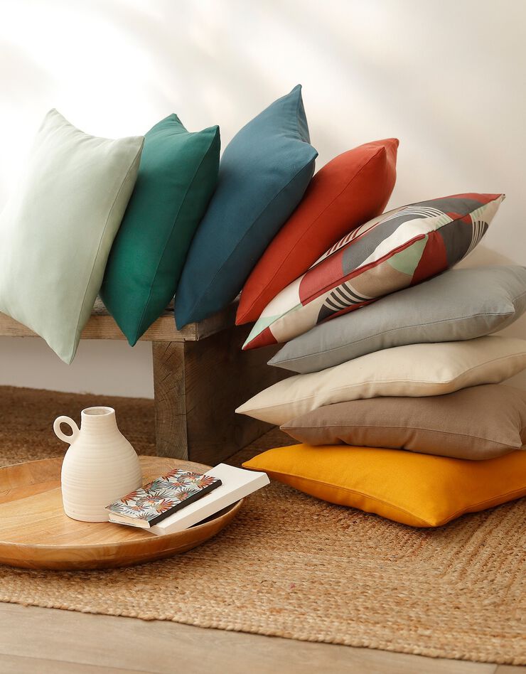Housse de coussin unie bachette - lot de 2 (terracotta) Housse de coussin unie bachette - lot de 2 (terracotta)