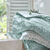 Linge de lit Héritage flanelle à motifs volutes (vert / blanc)