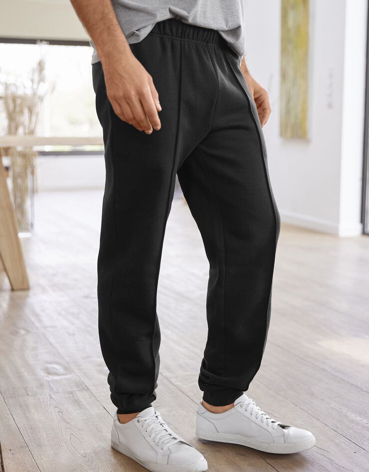 Pantalon loisirs molleton, bas resserrés (noir)