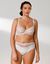 Soutien-gorge microfibre et dentelle bicolore forme corbeille Pahala – avec armatures (ivoire / taupe)