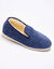 Charentaises silencieuses velours fourr&eacute;es laine (bleu marine)