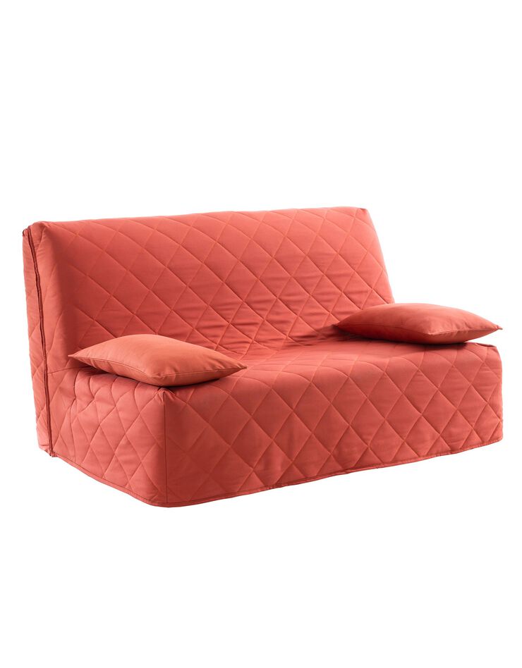 Housse canapé BZ coton bachette uni matelassé (terracotta)