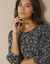 Robe droite manches 7/8ème imprimée (noir / gris)