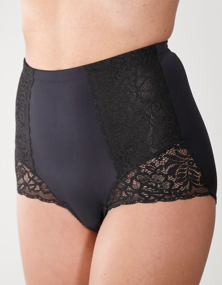Gaine affinante plastron dentelle - maintien (noir) Gaine affinante plastron dentelle - maintien (noir)