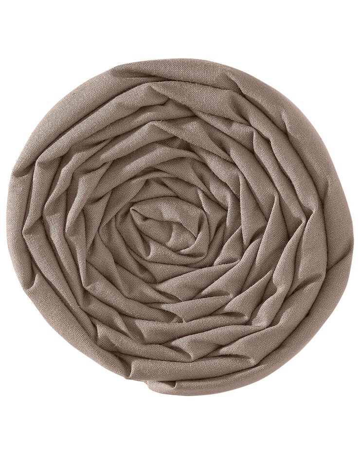 Drap-housse uni coton bonnet 32 cm (taupe)