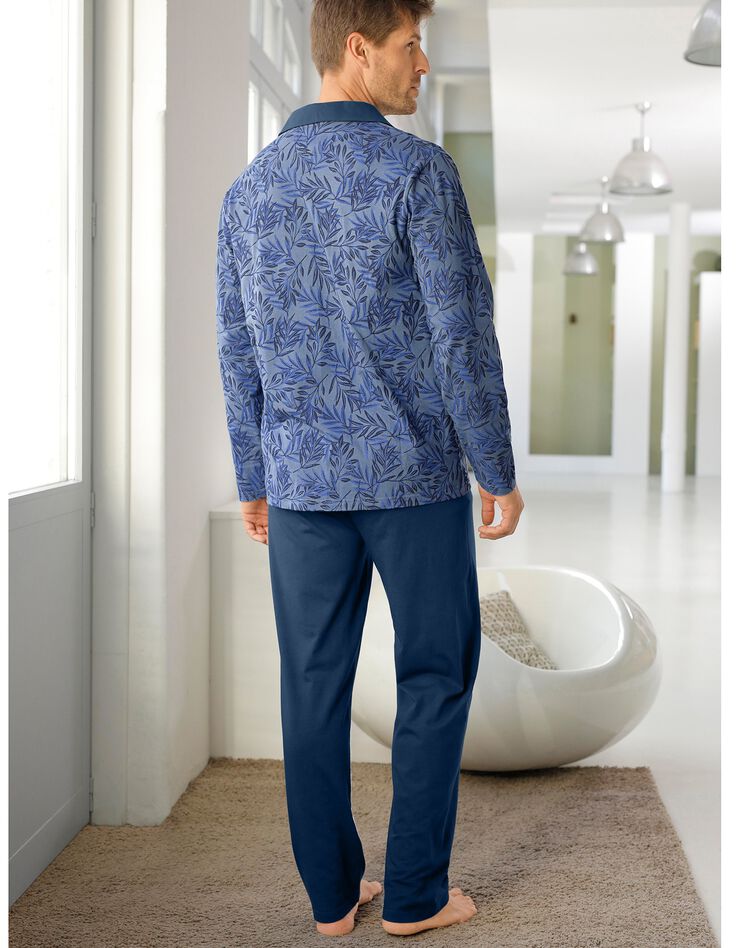 Pyjama coton fantaisie manches longues (marine) Pyjama coton fantaisie manches longues (marine)