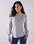 Pull détails maille pointelle (gris chiné)